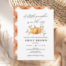 Liten pumpa blomstergul neutral baby shower