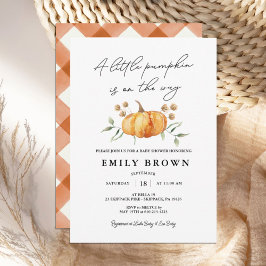 Liten pumpa blomstergul neutral baby shower inbjudningar