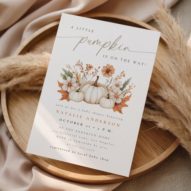 Liten pumpa boho höst baby shower inbjudningar (Skapare uppladdad)