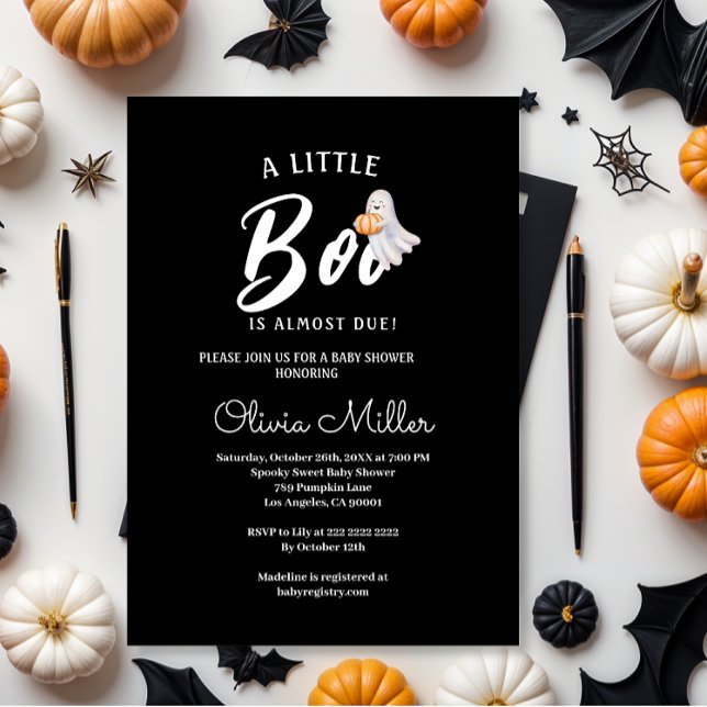 Liten Pumpa Boo – Halloween Baby Shower  Inbjudningar (Skapare uppladdad)