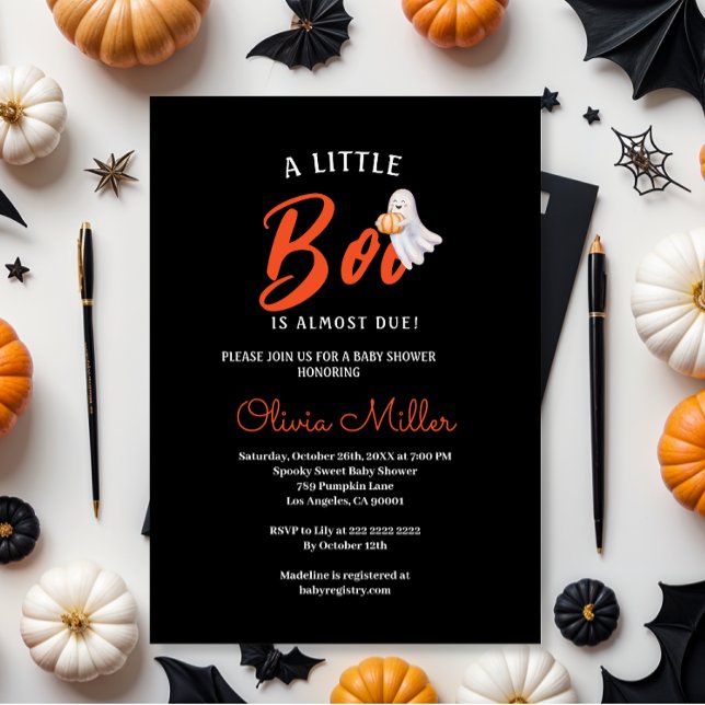 Liten Pumpa Boo – Halloween Baby Shower Inbjudningar (Skapare uppladdad)