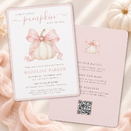 Liten Pumpa Bow Baby Girl Shower All in One Inbjudningar