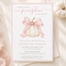 Liten Pumpa Coquette Rosa Båge Babyflicka Shower