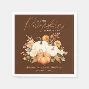 Liten Pumpa Floral Boho Botanisk Babyfirande Pappersservett