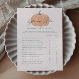 Liten Pumpa Gissa Vem Baby Shower Lek Inbjudningar