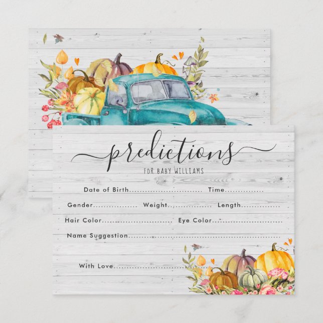 Liten pumpa | Gissningslek för baby shower Inbjudningar (Fram/baksida)