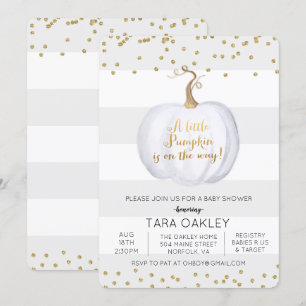 Liten pumpa glitter baby shower inbjudan