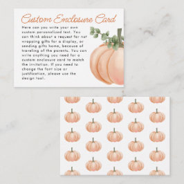 Liten Pumpa Höst Anpassad Baby Shower Tilläggskort