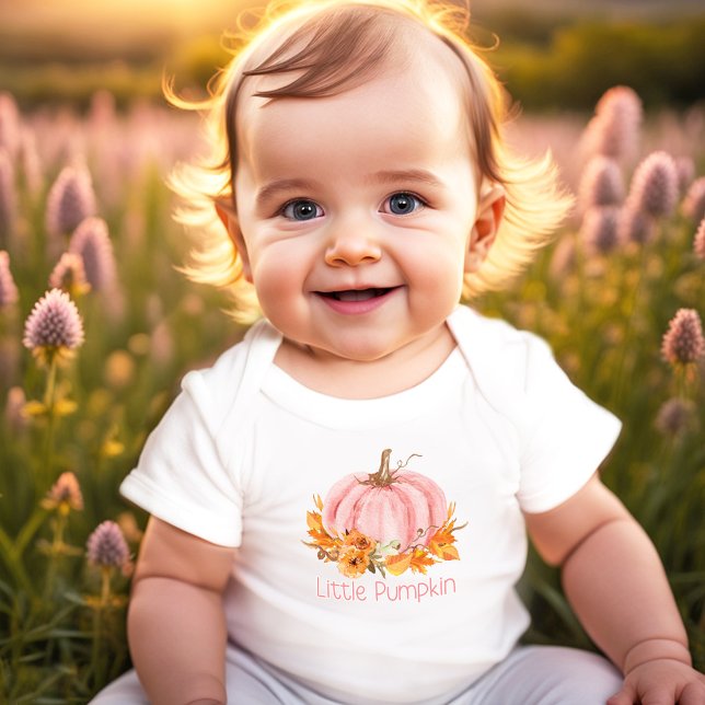 Liten Pumpa Höst Baby Bodysuit Baby Flicka T Shirt (Little Pumpkin Fall Baby Bodysuit Baby Girl)