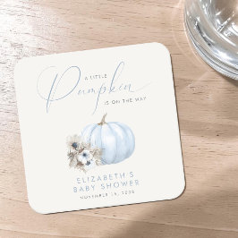 Liten Pumpa Höst Baby Pojke Shower Underlägg Papper Kvadrat