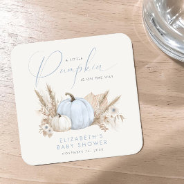 Liten Pumpa Höst Baby Pojke Shower Underlägg Papper Kvadrat