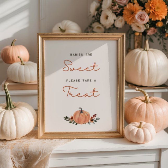 Liten pumpa höst baby shower Bebisar är söta Poster (Skapare uppladdad)