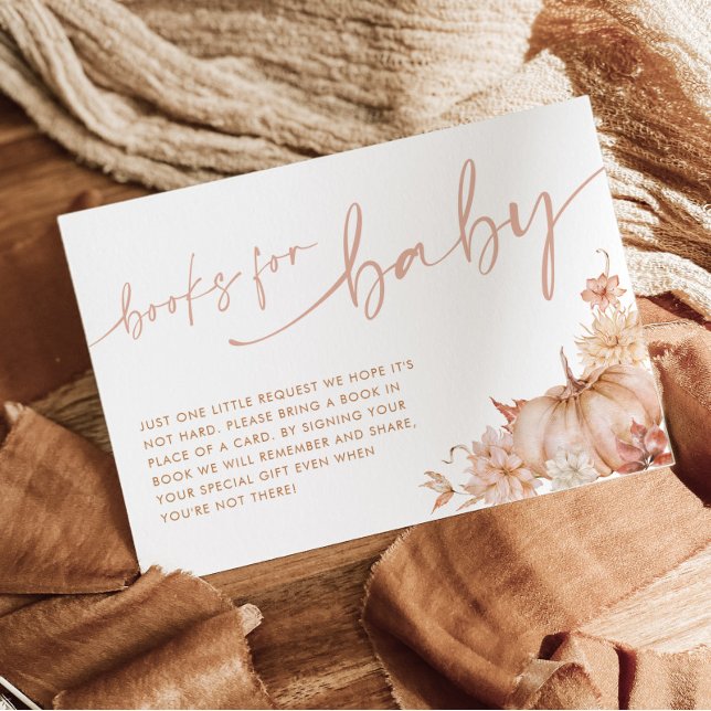 Liten pumpa höst baby shower bok för bebis kort (Fall Baby Shower Books For Baby. Matching items available. )
