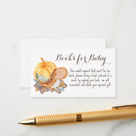 Liten pumpa höst baby shower bok önskemål tilläggskort