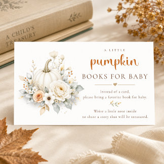 Liten pumpa höst baby shower bok tilläggskort