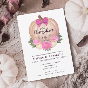 Liten pumpa höst baby shower inbjudan