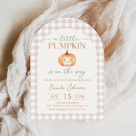 Liten pumpa höst baby shower inbjudan