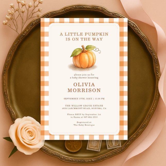 Liten pumpa höst baby shower inbjudningar (Skapare uppladdad)