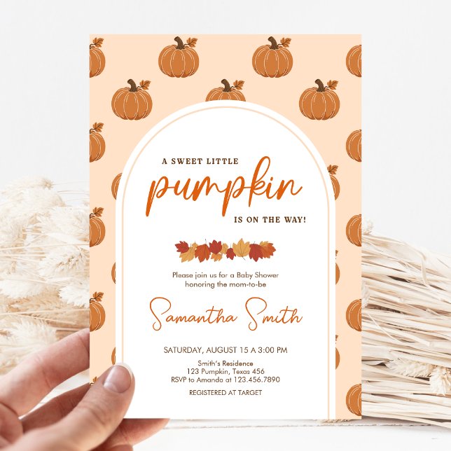 Liten Pumpa Höst Baby Shower Inbjudningar (Little Pumpkin Baby Shower Invitation)