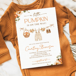 Liten Pumpa Höst Baby Shower Inbjudningar