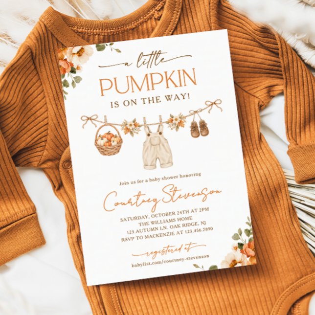 Liten Pumpa Höst Baby Shower Inbjudningar (Skapare uppladdad)