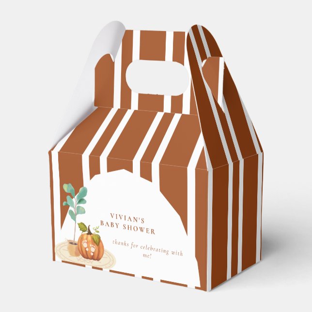 Liten pumpa höst baby shower presentaskar (Framsidan Sidan)