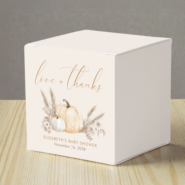 Liten Pumpa Höst Baby Shower Presentaskar (Little Pumpkin Fall Baby Shower Favor Boxes)
