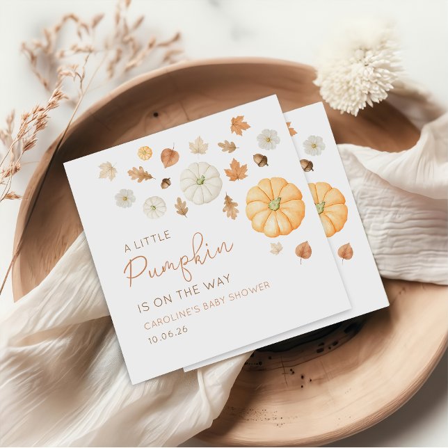 Liten pumpa höst baby shower servetter  (Skapare uppladdad)