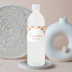 Liten Pumpa Höst Baby Shower Vattenflaskor Etikett