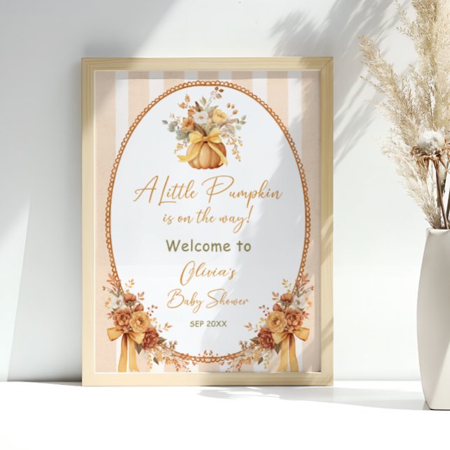 Liten pumpa höst blommande baby shower välkomst poster (Skapare uppladdad)