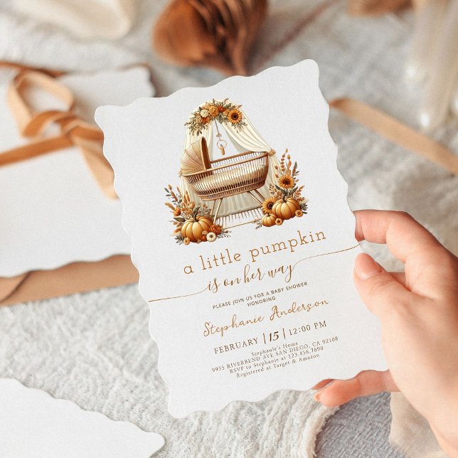 Liten Pumpa Höst Boho Flick Baby Shower Inbjudningar (Skapare uppladdad)