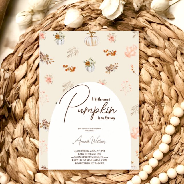 Liten pumpa höst boho neutral baby shower inbjudningar (Skapare uppladdad)