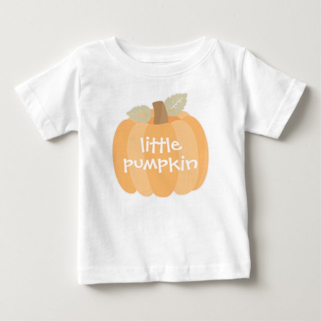 Liten pumpa höst halloween eller födelsedagsbaby t shirt (Framsida)