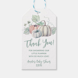 Liten pumpa, höst, höst baby shower favor gif presentetikett
