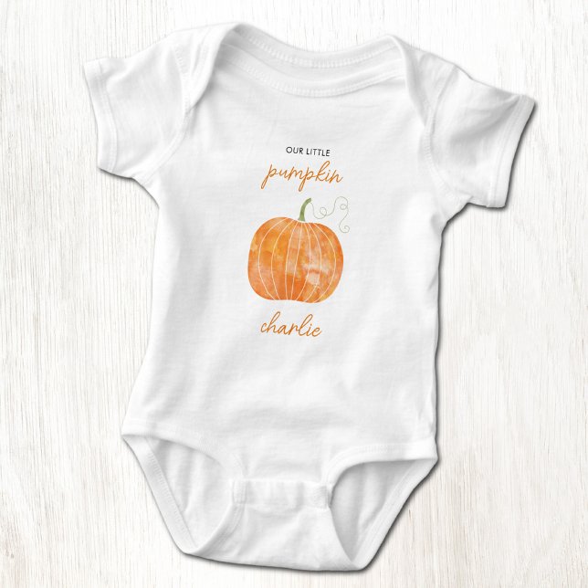 Liten pumpa höst höst personlig t shirt (Little pumpkin personalized name onesir)
