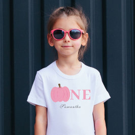 Liten Pumpa Höst Pastell Rosa Första Födelsedag T Shirt
