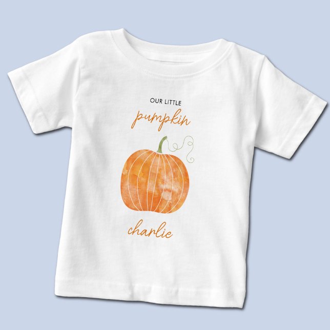 Liten Pumpa Höst Personlig T Shirt (Little pumpkin personalized name t-shirt)