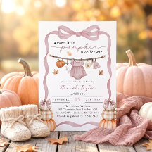 Liten pumpa höst rosa flicka baby shower