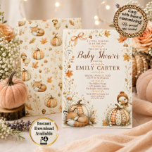 Liten pumpa höstskogs baby shower