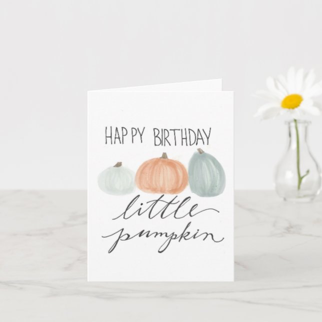liten pumpa i grattis på födelsedagen,Viktat gratu Kort (Liten växt)