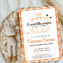 Liten pumpa Könsneutral höst-baby shower