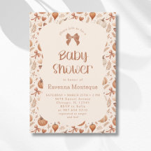 Liten Pumpa Lämnar Höstbåge Baby Shower