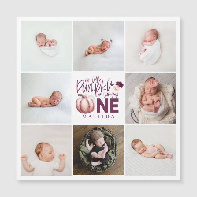 liten pumpa lila 1:a födelsedag multifoto (Framsida)