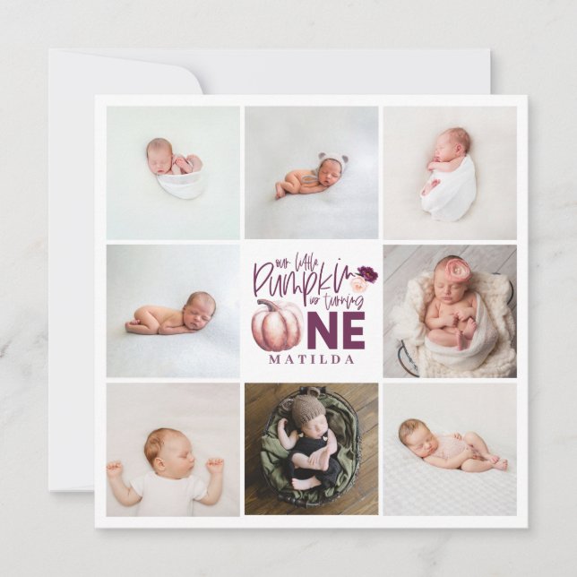 liten pumpa lila 1:a födelsedag multifoto (Framsida)