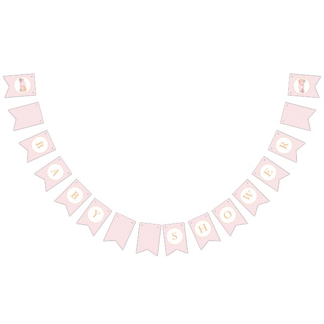 Liten pumpa ljusrosa lastbil Baby Shower Vimplar (Alla)
