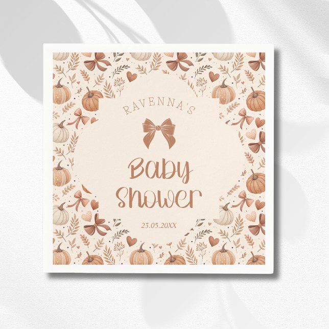Liten Pumpa Löv Höstslinga Baby Shower Pappersservett (Skapare uppladdad)