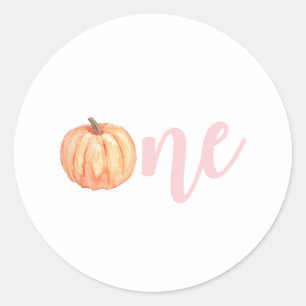 Liten pumpa pastellrosa ettårsdag runt klistermärke