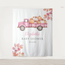 Liten pumpa rosa baby shower fotobakgrund