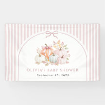 Liten pumpa rosa båge baby shower
