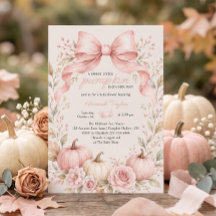 Liten Pumpa Rosa Båge Flicka Baby Shower